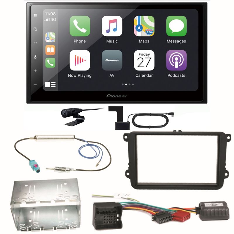 Pioneer SPH-DA250DAB Bluetooth DAB+ Einbauset für Skoda Fabia Roomster Praktik