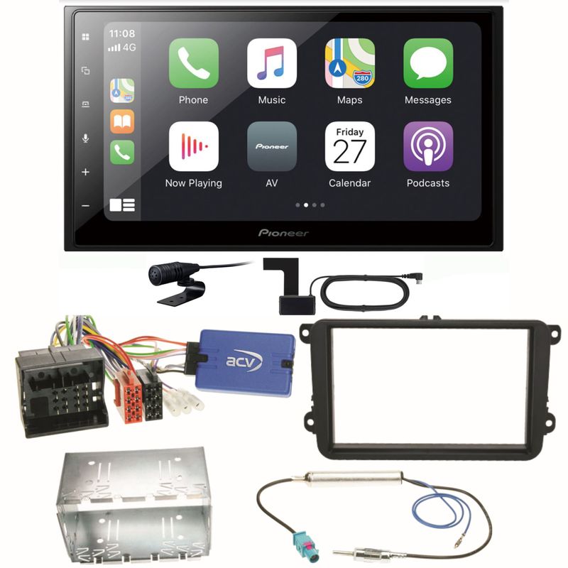 Pioneer SPH-DA250DAB Bluetooth DAB+ Einbauset für Seat Alhambra Altea XL Leon
