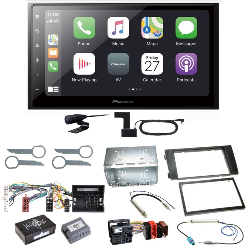 Pioneer SPH-DA250DAB Bluetooth Digitalradio Einbauset für Audi A6 4B Facelift