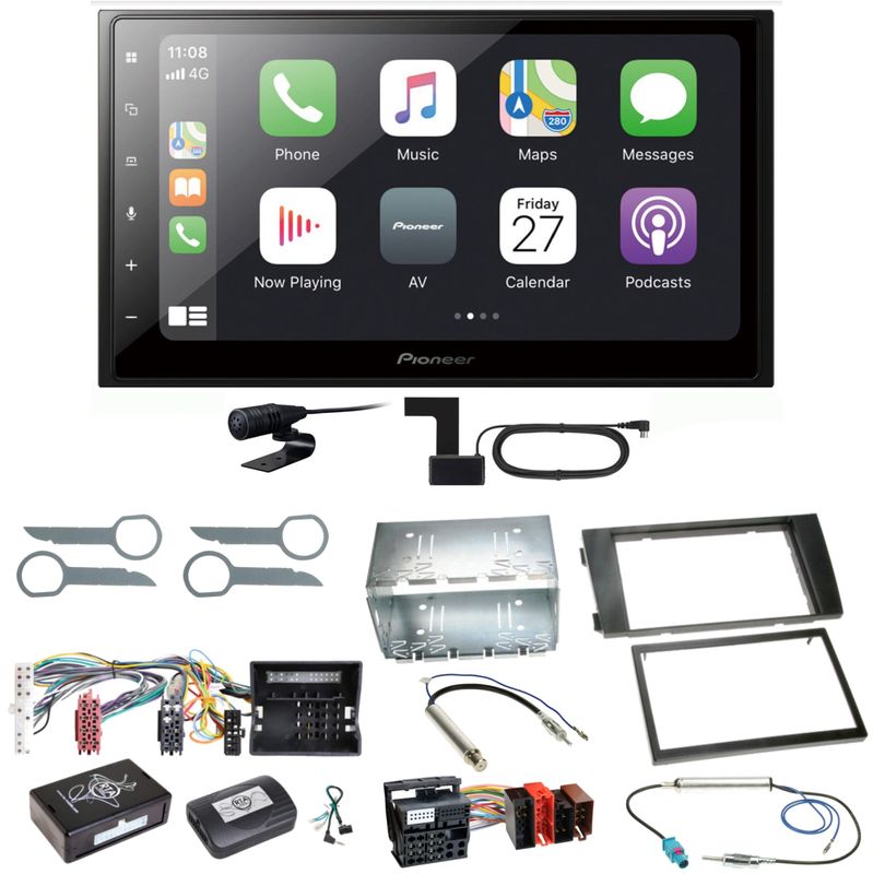 Pioneer SPH-DA250DAB Bluetooth Digitalradio Einbauset für Audi A6 4B Facelift