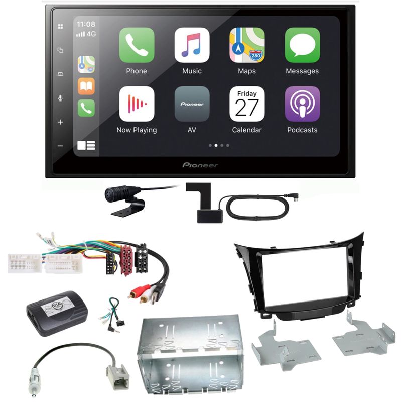 Pioneer SPH-DA250DAB Bluetooth USB Digitalradio Einbauset für Hyundai i30 GD GDH