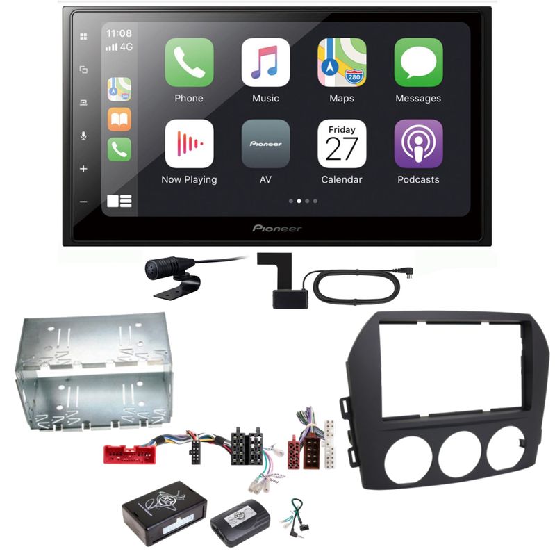 Pioneer SPH-DA250DAB Bluetooth USB Digitalradio Einbauset für Mazda MX-5 NC FL