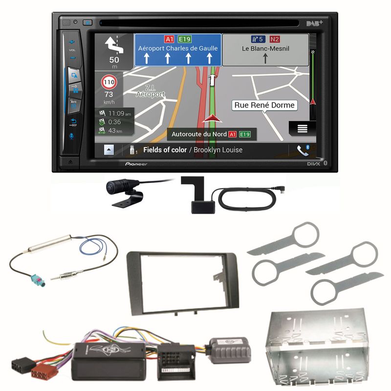 Pioneer AVIC-Z730DAB Bluetooth USB Digitalradio USB Einbauset für Audi A3 8P 8PA
