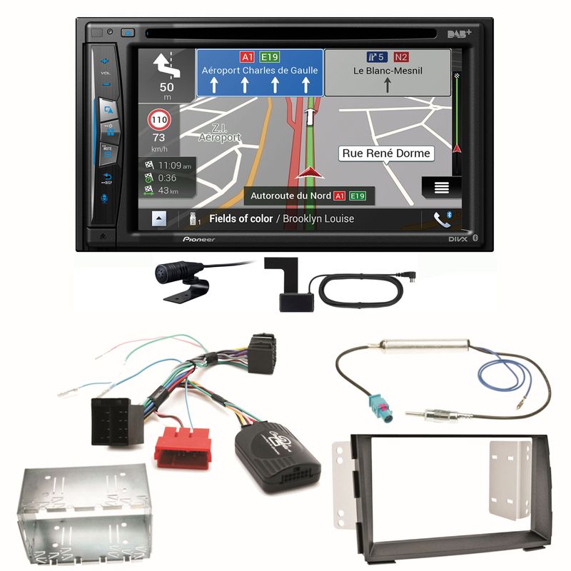 Pioneer AVIC-Z730DAB Navigation Bluetooth CD USB MP3 Einbauset für Kia Venga
