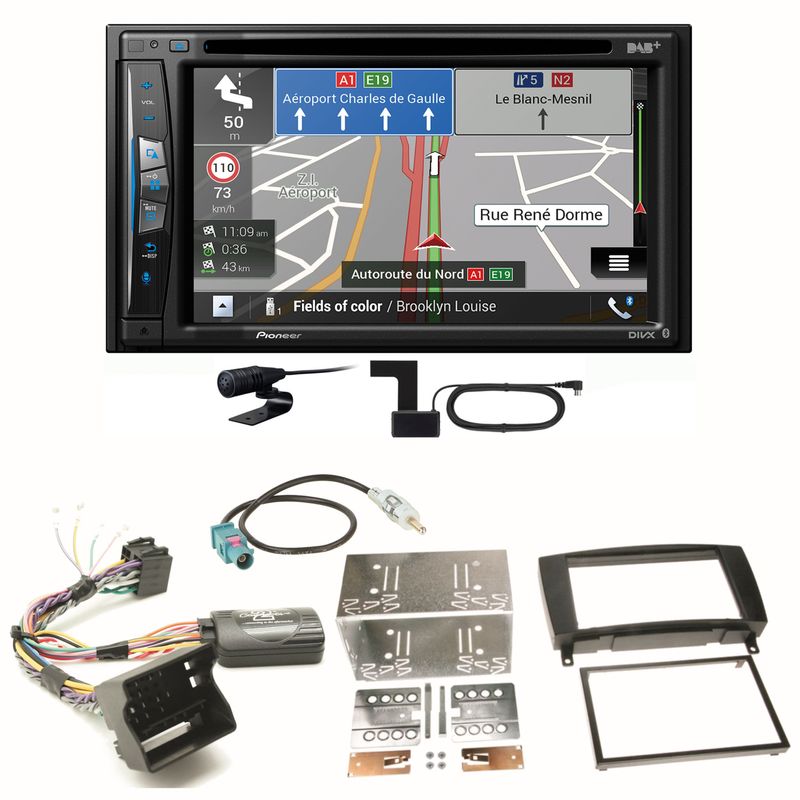Pioneer AVIC-Z730DAB Navigation USB CD Einbauset für Mercedes CLK W209 Facelift Pioneer AVIC-Z730DAB Navigation USB CD Einbauset für Mercedes CLK W209 Facelift