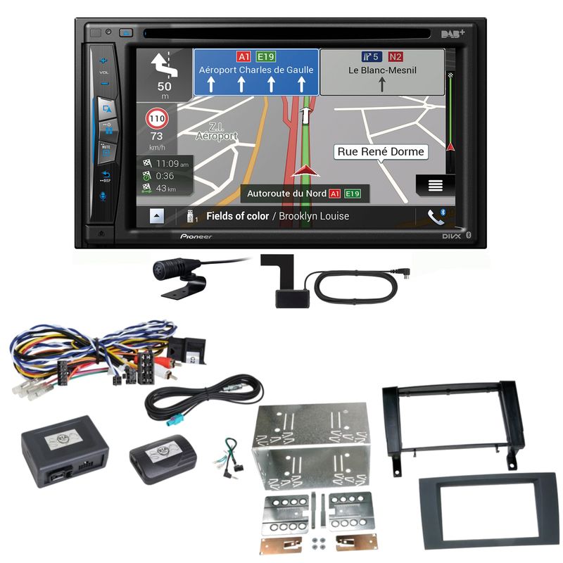 Pioneer AVIC-Z730DAB Navigation Bluetooth USB Einbauset für Mercedes SLK R171 Pioneer AVIC-Z730DAB Navigation Bluetooth USB Einbauset für Mercedes SLK R171
