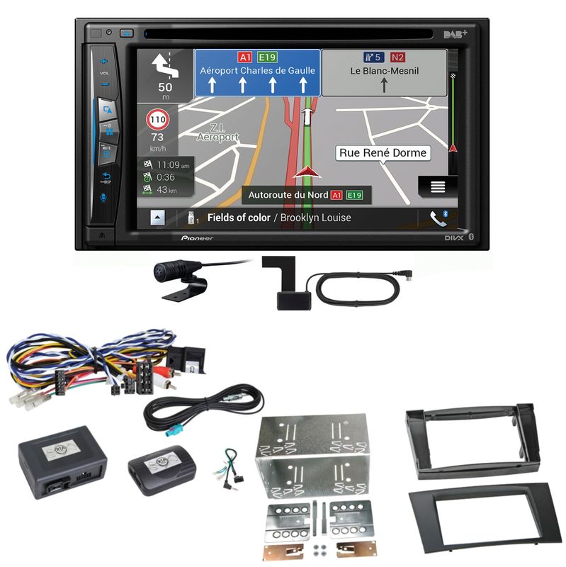 Pioneer AVIC-Z730DAB Navigation Bluetooth Einbauset für Mercedes W211 CLS W219 Pioneer AVIC-Z730DAB Navigation Bluetooth Einbauset für Mercedes W211 CLS W219