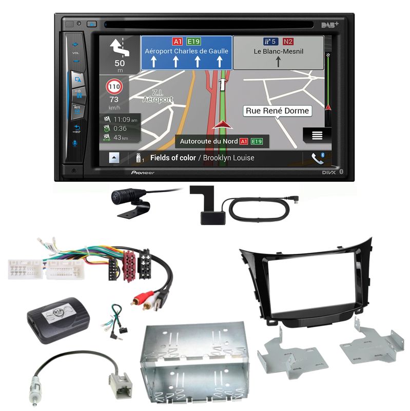 Pioneer AVIC-Z730DAB Navigation Bluetooth USB Einbauset für Hyundai i30 GD GDH