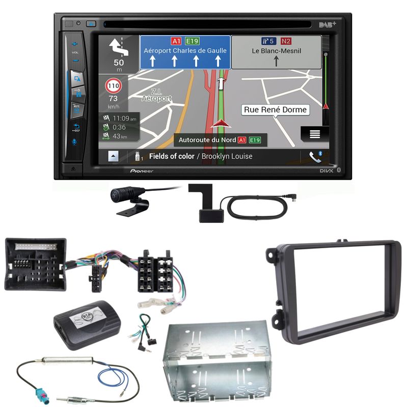 Pioneer AVIC-Z730DAB Navigation Bluetooth USB Einbauset für T6 Sharan 2 Beetle Pioneer AVIC-Z730DAB Navigation Bluetooth USB Einbauset für T6 Sharan 2 Beetle