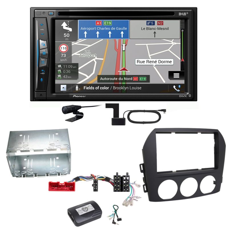 Pioneer AVIC-Z730DAB Navigation Bluetooth USB MP3 Einbauset für Mazda MX-5 NC FL Pioneer AVIC-Z730DAB Navigation Bluetooth USB MP3 Einbauset für Mazda MX-5 NC FL