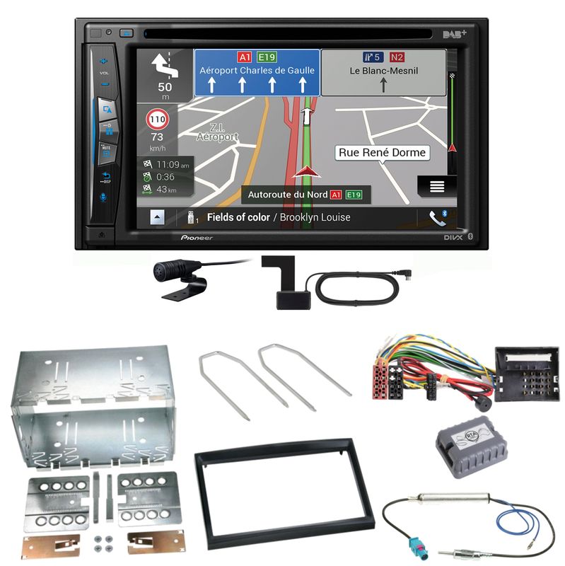 Pioneer AVIC-Z730DAB Navigation MP3 Einbauset für Citroen C2 C3 Berlingo Jumpy