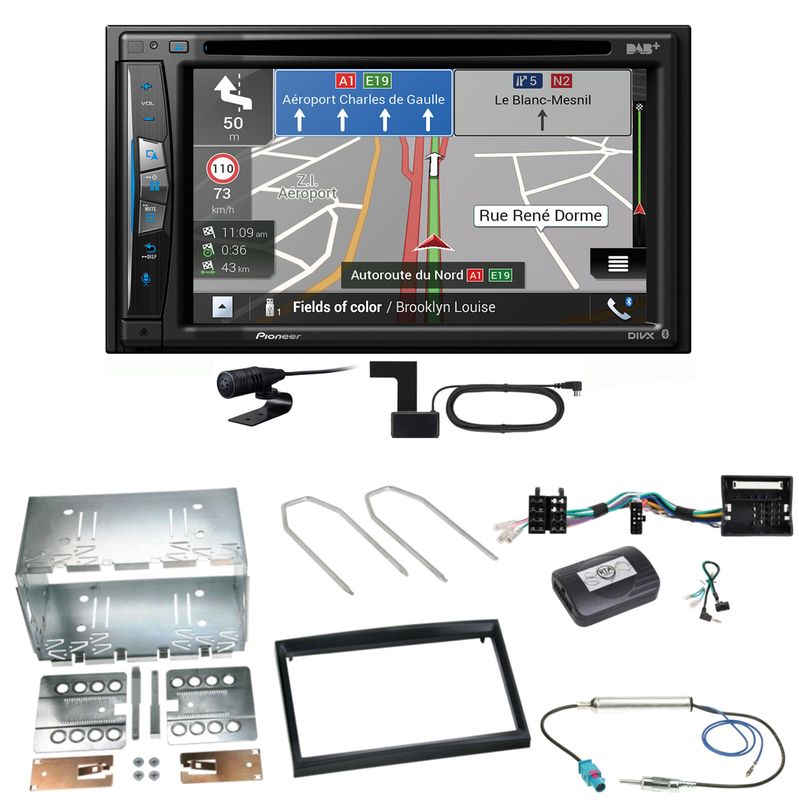 Pioneer AVIC-Z730DAB Navigation CD Einbauset für Citroen C2 C3 Berlingo Jumpy