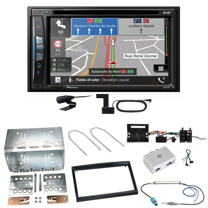 Pioneer AVIC-Z730DAB Navigation USB Einbauset für Citroen C2 C3 Berlingo Jumpy