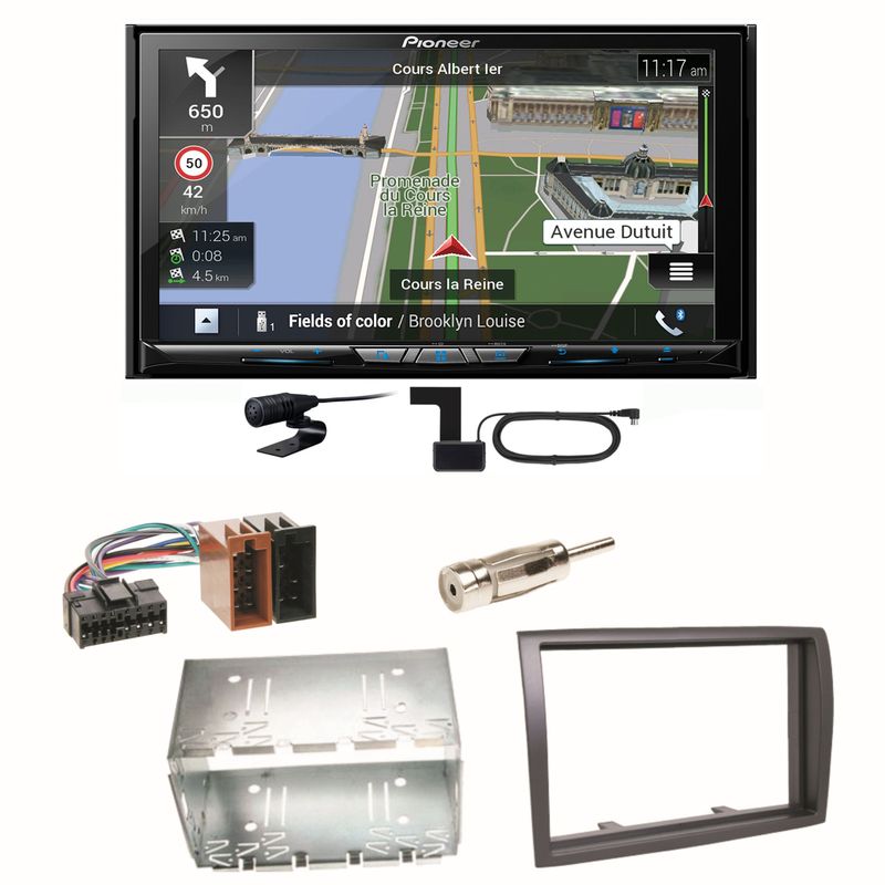 Pioneer AVIC-Z830DAB Navigation DAB+ USB Einbauset für Fiat Ducato Boxer Jumper