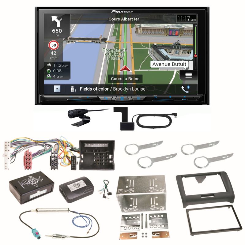 Pioneer AVIC-Z830DAB Navigation Bluetooth CD USB MP3 Einbauset für Audi TT 8J