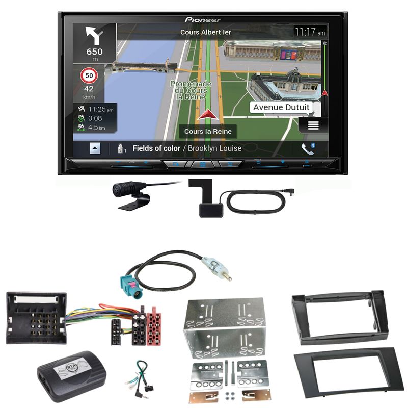 Pioneer AVIC-Z830DAB Navigation Bluetooth Einbauset für Mercedes W211 CLS W219 Pioneer AVIC-Z830DAB Navigation Bluetooth Einbauset für Mercedes W211 CLS W219