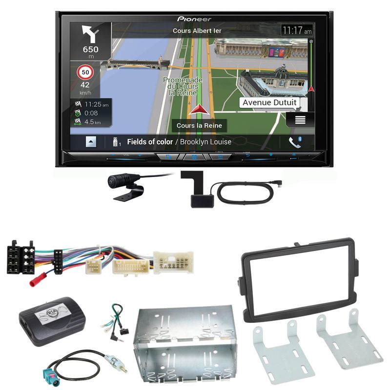 Pioneer AVIC-Z830DAB Navigation Bluetooth CD Einbauset für Dacia Dokker Sandero Pioneer AVIC-Z830DAB Navigation Bluetooth CD Einbauset für Dacia Dokker Sandero