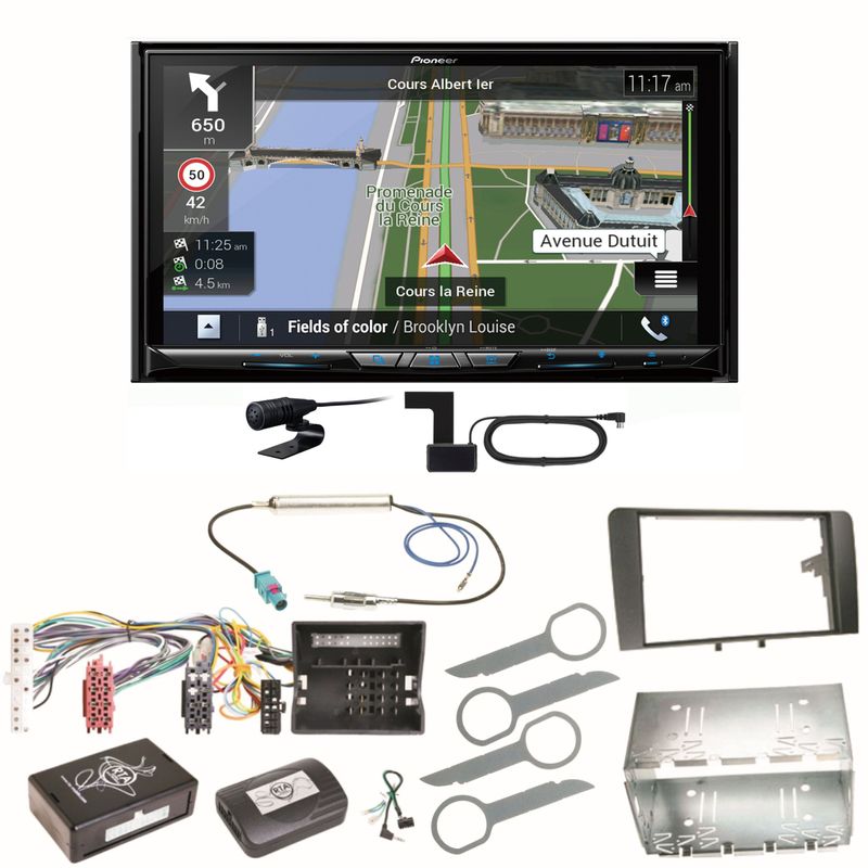 Pioneer AVIC-Z930DAB Bluetooth Navigation DAB+ CD Einbauset für Audi A3 8P 8PA