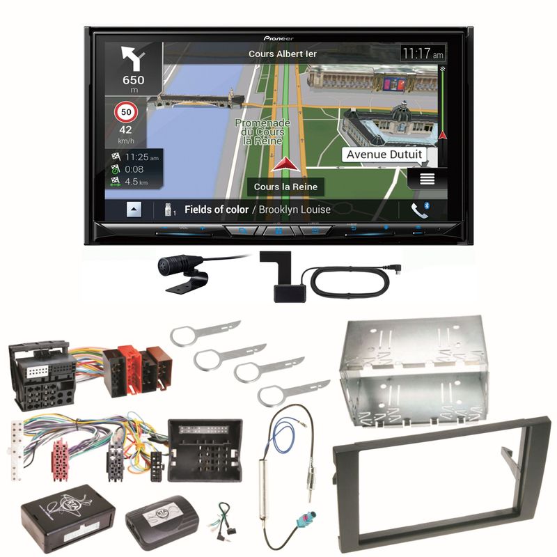 Pioneer AVIC-Z930DAB Navigation DAB+ USB Einbauset für Audi A4 B6 B7 Seat Exeo