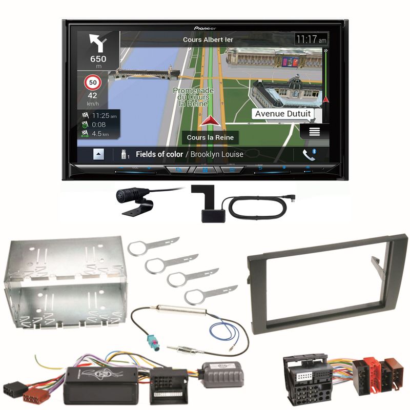 Pioneer AVIC-Z930DAB Navigation DAB+ USB Einbauset für Seat Exeo Audi A4 B6 B7