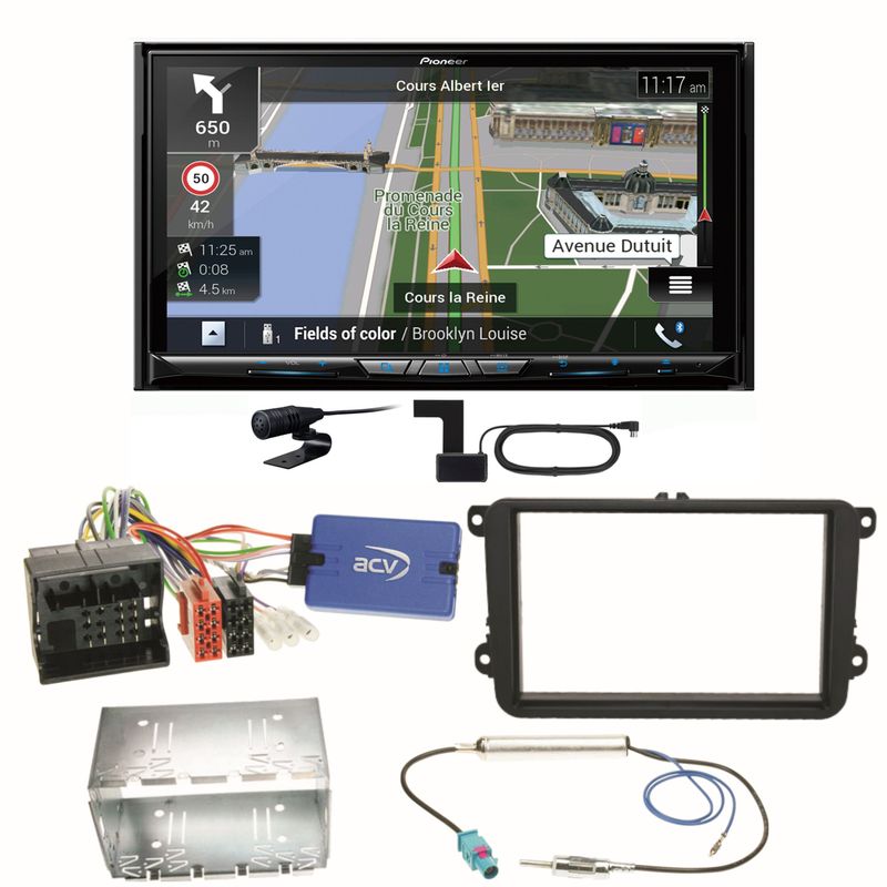 Pioneer AVIC-Z930DAB Navigation DAB+ Einbauset für Seat Alhambra Altea XL Leon