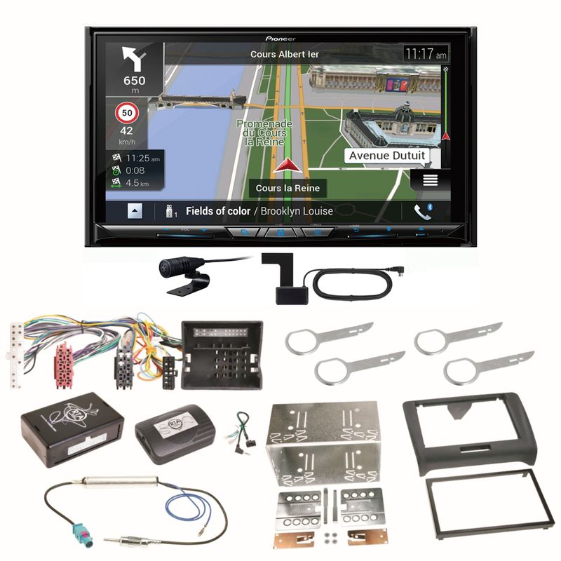 Pioneer AVIC-Z930DAB Navigation Bluetooth CD USB MP3 Einbauset für Audi TT 8J