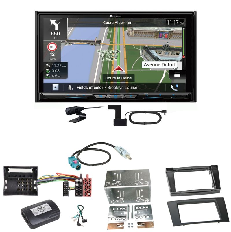 Pioneer AVIC-Z930DAB Navigation Bluetooth Einbauset für Mercedes W211 CLS W219