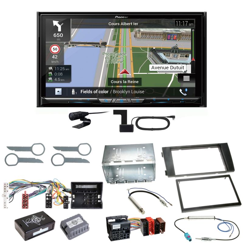 Pioneer AVIC-Z930DAB Navigation Bluetooth CD Einbauset für Audi A6 4B Facelift Pioneer AVIC-Z930DAB Navigation Bluetooth CD Einbauset für Audi A6 4B Facelift