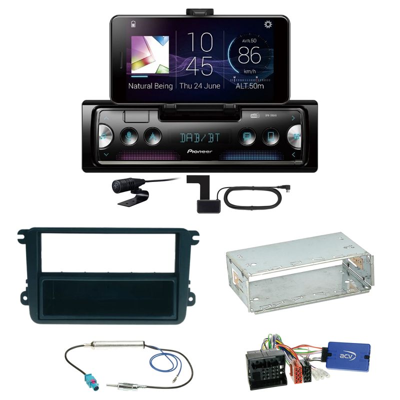 Pioneer SPH-20DAB DAB+ Bluetooth FLAC Einbauset für Seat Leon Alhambra Altea XL