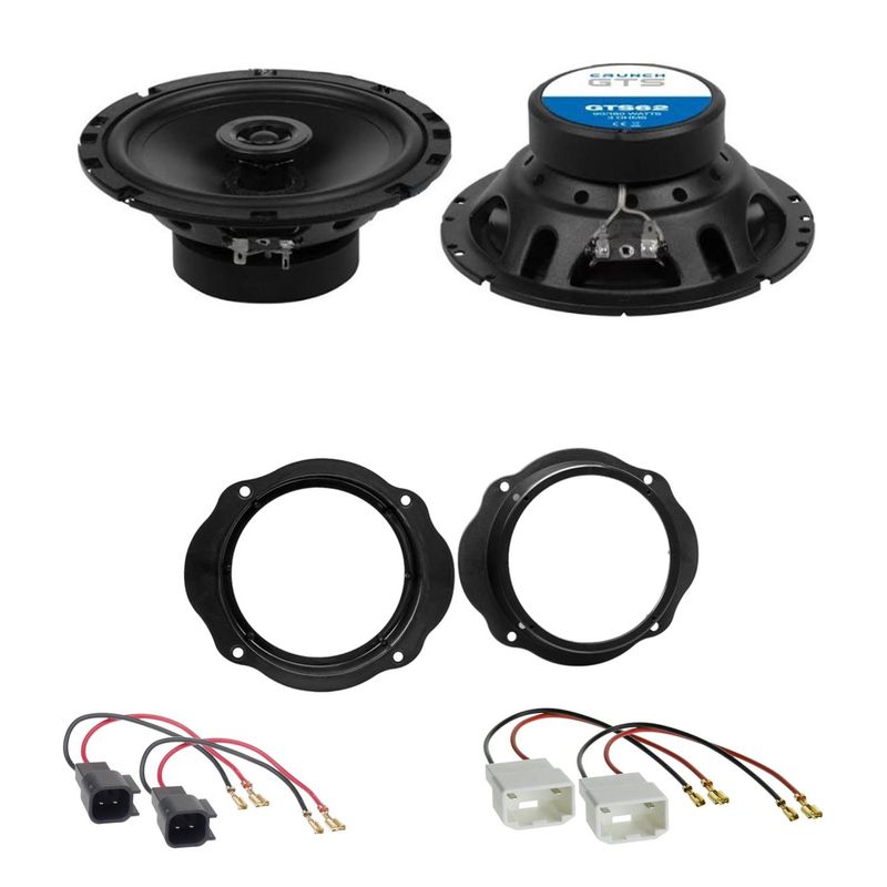 Crunch GTS-62 Koaxial Lautsprecher Einbauset für Ford Fiesta MK6 Facelift vorne