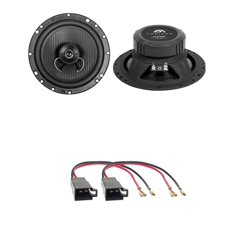 ESX Horizon HZ-62 Koaxial 2-Wege Lautsprecher Einbauset passend für T4 vorne ESX Horizon HZ-62 Koaxial 2-Wege Lautsprecher Einbauset passend für T4 vorne