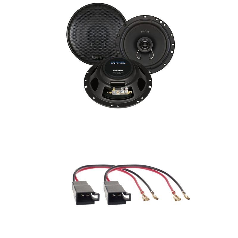 Crunch DSX62 Koaxial 2-Wege 16,5 cm Lautsprecher Einbauset passend für T4 vorne Crunch DSX62 Koaxial 2-Wege 16,5 cm Lautsprecher Einbauset passend für T4 vorne