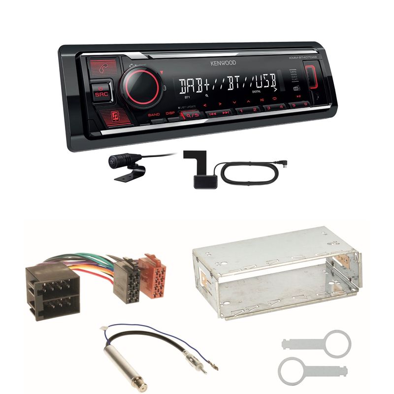 Kenwood KMM-BT407DAB Bluetooth DAB Einbauset für Skoda Octavia 1U Superb 1