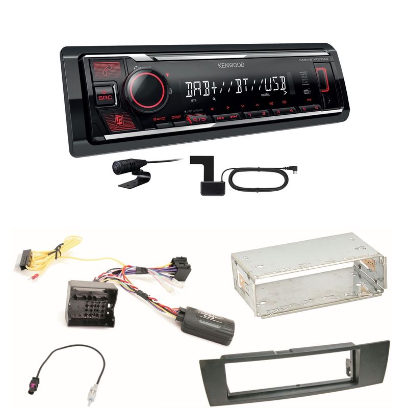 Kenwood KMM-BT407DAB Bluetooth DAB Einbauset für BMW E87 E81 E82 X1 E84