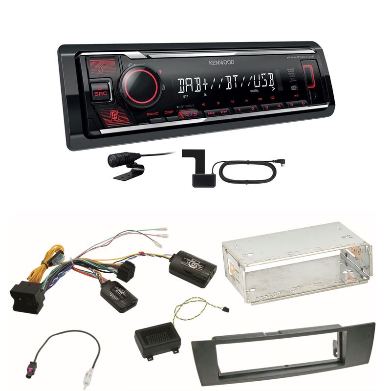 Kenwood KMM-BT407DAB Bluetooth Digitalradio Einbauset für BMW E90 E91 E92 E93