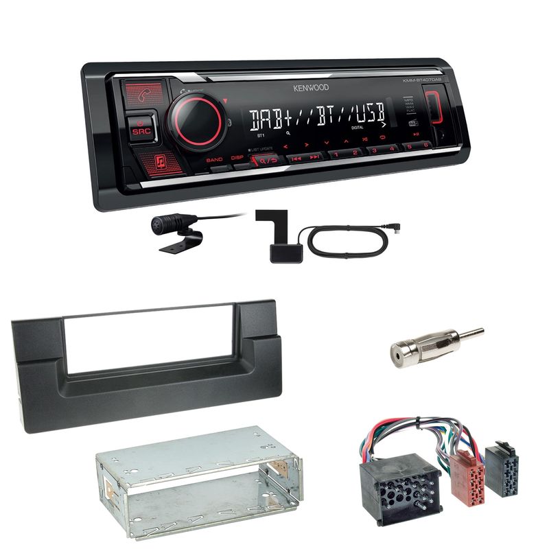 Kenwood KMM-BT407DAB Bluetooth DAB Einbauset für BMW 5er E39 bis 09/2000