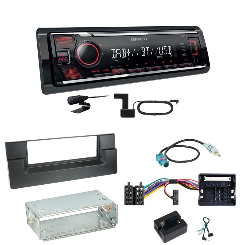 Kenwood KMM-BT407DAB Bluetooth Digitalradio Einbauset für BMW 5er E39 ab 10/2000