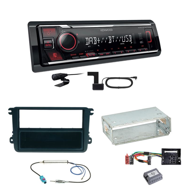 Kenwood KMM-BT407DAB Bluetooth DAB Einbauset für Seat Leon Altea XL Alhambra