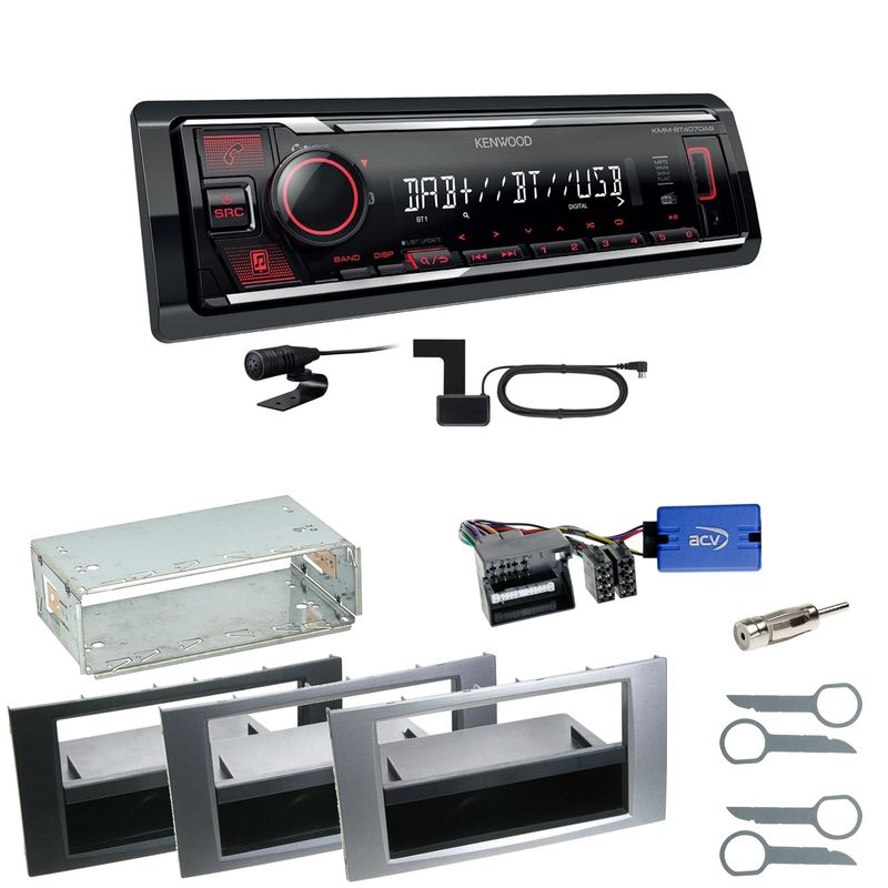Kenwood KMM-BT407DAB Bluetooth DAB Einbauset für Ford Focus C-Max Fiesta Transit