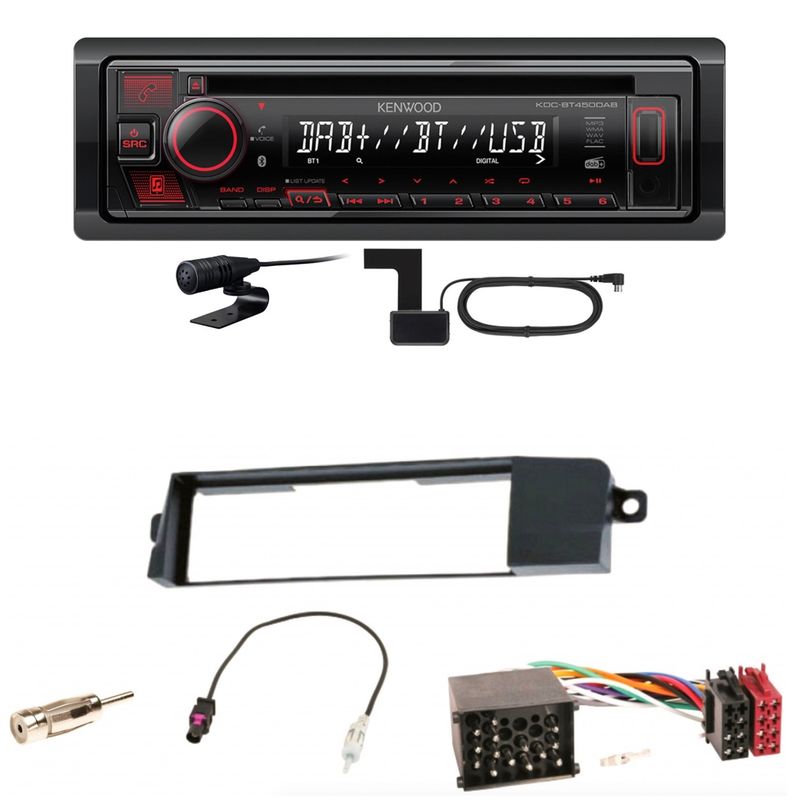 Kenwood KDC-BT450DAB Bluetooth Digitalradio CD Einbauset für BMW 3er E46