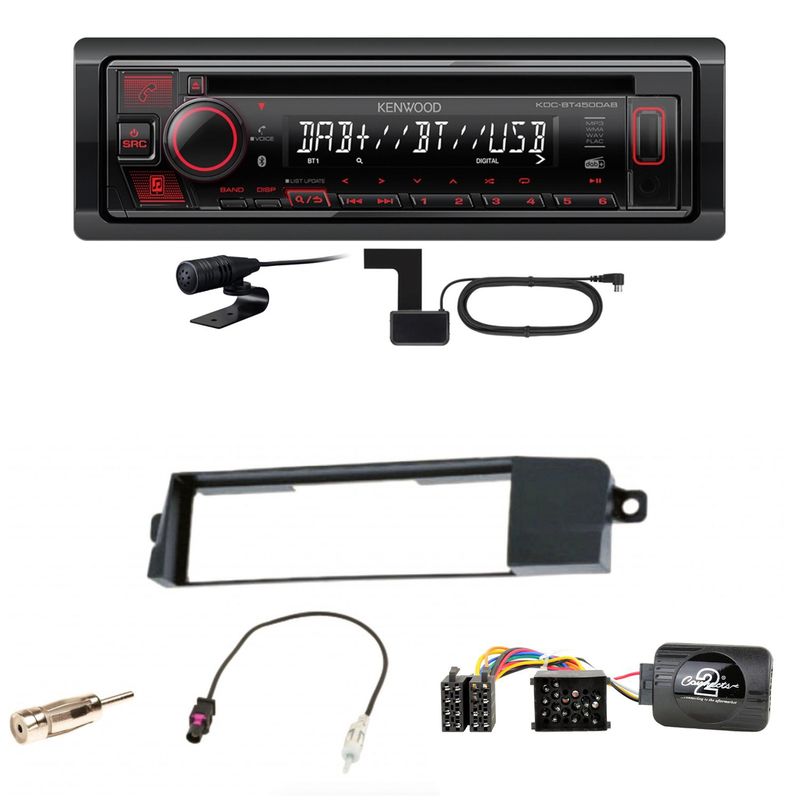 Kenwood KDC-BT450DAB Bluetooth Digitalradio CD Einbauset für BMW 3er E46