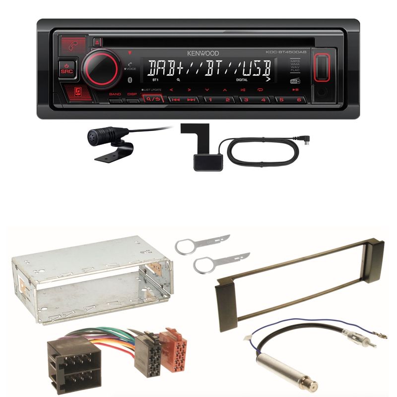 Kenwood KDC-BT450DAB Bluetooth Digitalradio CD Einbauset für Seat Leon Toledo 1M