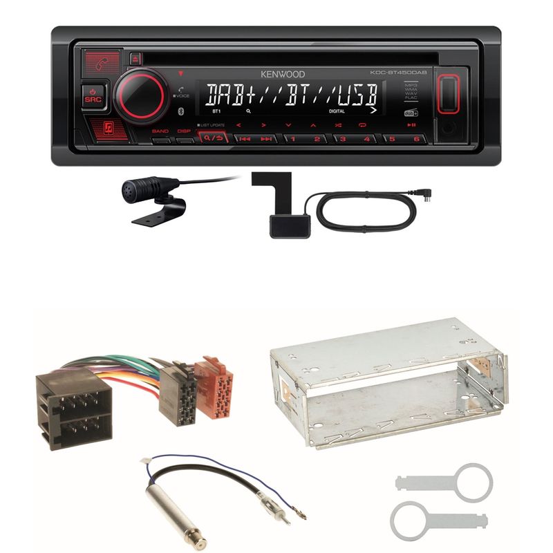 Kenwood KDC-BT450DAB Bluetooth DAB CD Einbauset für Seat Ibiza 6L Arosa Cordoba
