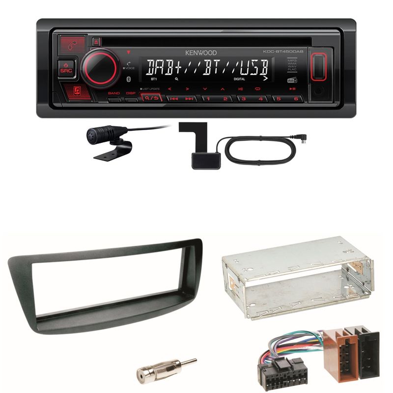 Kenwood KDC-BT450DAB Bluetooth DAB Einbauset Toyota Aygo Citroen C1 Peugeot 107