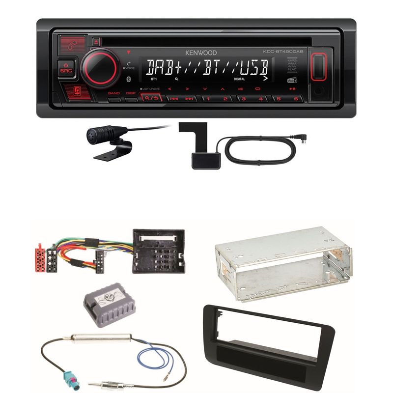 Kenwood KDC-BT450DAB Bluetooth Digitalradio CD Einbauset für Audi A1 8X Kenwood KDC-BT450DAB Bluetooth Digitalradio CD Einbauset für Audi A1 8X