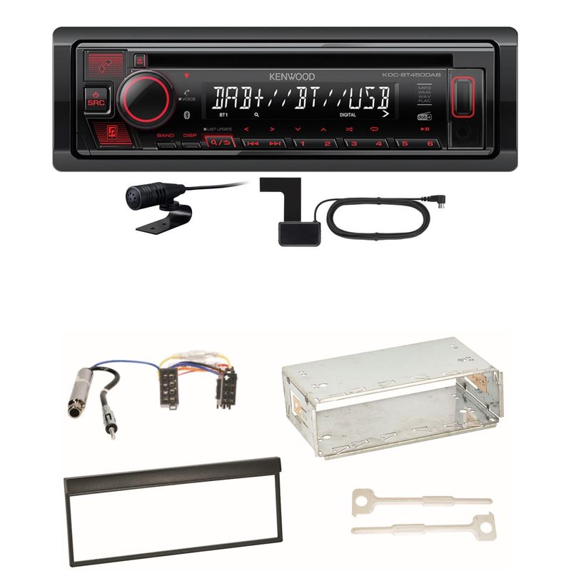 Kenwood KDC-BT450DAB Bluetooth Digitalradio CD Einbauset für Skoda Fabia 6Y