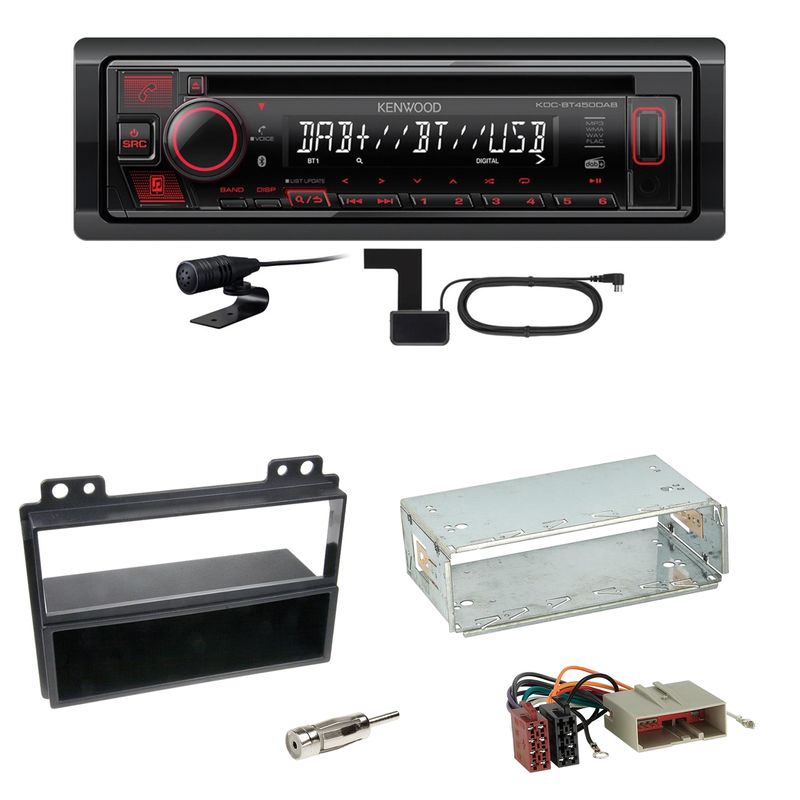 Kenwood KDC-BT450DAB Bluetooth Digitalradio CD Einbauset für Ford Fiesta Fusion