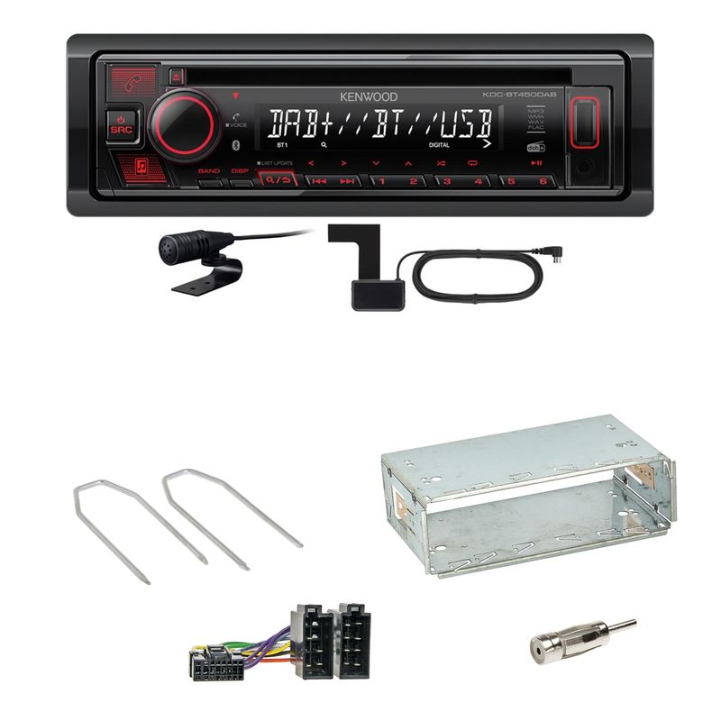 Kenwood KDC-BT450DAB Bluetooth Digitalradio CD Einbauset für Peugeot 206 206 CC Kenwood KDC-BT450DAB Bluetooth Digitalradio CD Einbauset für Peugeot 206 206 CC
