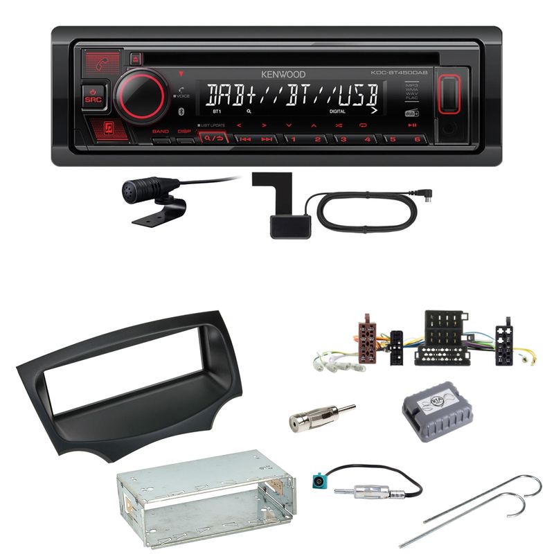 Kenwood KDC-BT450DAB Bluetooth Digitalradio CD Einbauset für Ford KA RU8
