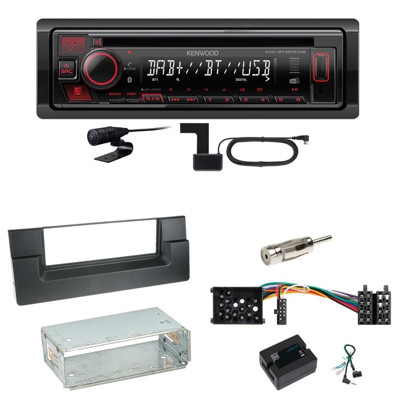 Kenwood KDC-BT450DAB Bluetooth DAB CD Einbauset für BMW 5er E39 bis 09/2000